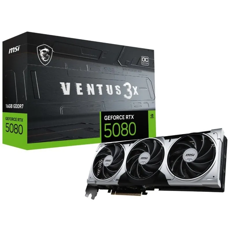 MSI GeForce RTX 5080 VENTUS 3X OC PLUS 16GB GDDR7 Reflex 2 RTX AI DLSS4 912-V531-001