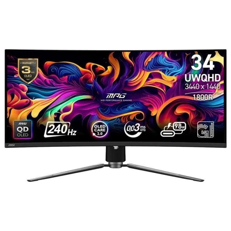 MSI MPG 341CQPX QD-OLED 34" QD-OLED UltraWide QHD 240Hz Curva USB-C 9S6-3DD04T-035