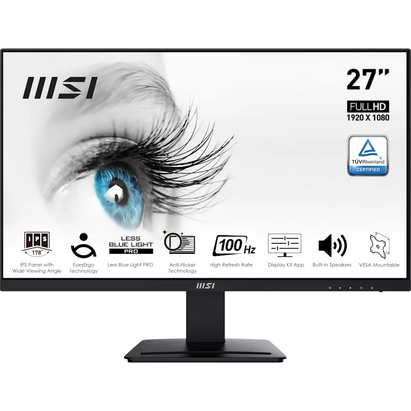 MSI Pro MP273A pantalla para PC 68,6 cm (27 pulgadas pulgadas) 1920 x 1080 Pixeles Full HD LED Negro 