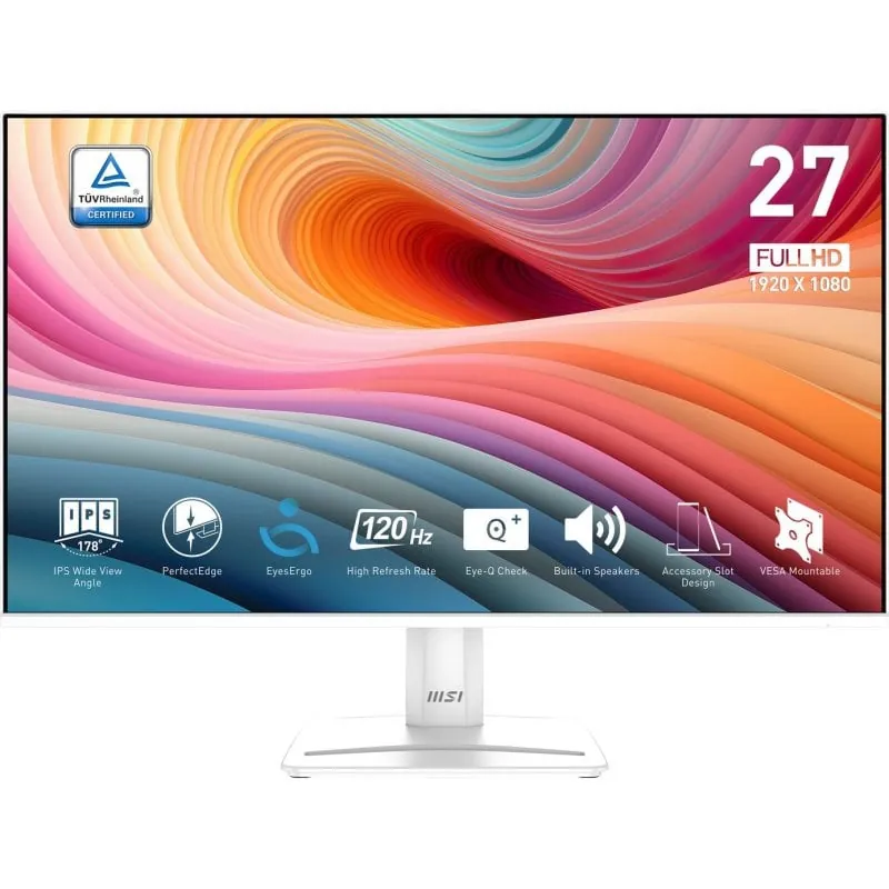 MSI Pro MP275W E2 27" FullHD 120Hz IPS Blanco Altavoces VESA FlickerFree PRO MP275W E2