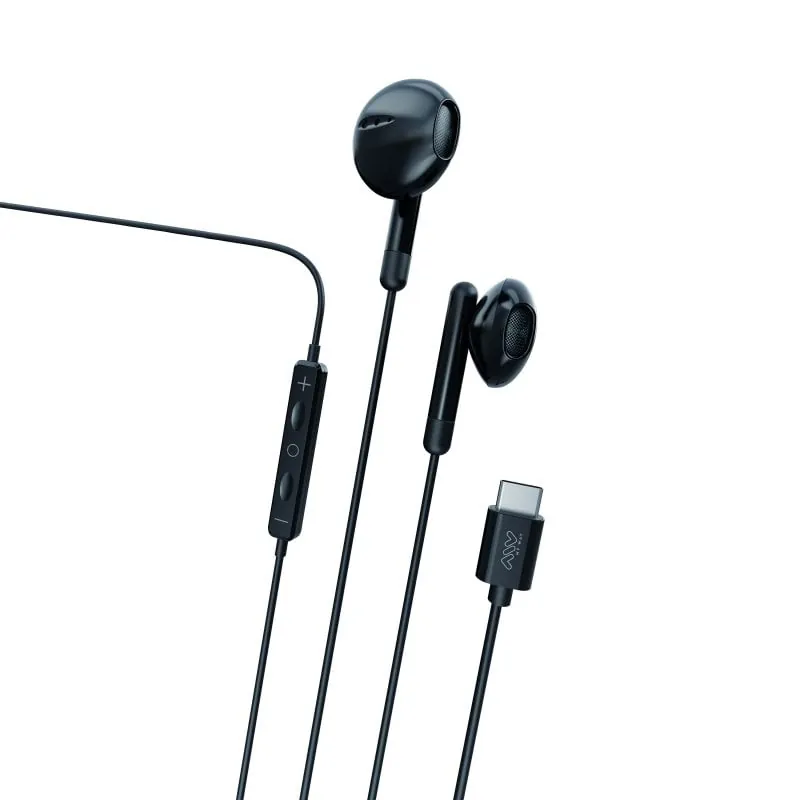 Myway Auriculares Estéreo con Micrófono UBS-C Negros MWHPH0033