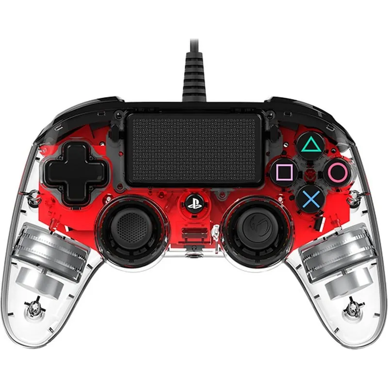 Nacon Compact Controller Wired para PS4/PC Iluminado Rojo PS4OFCPADCLRED