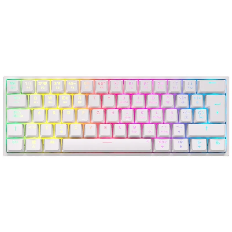 Newskill Pyros V2 Teclado Gaming Inalámbrico Mecánico 60% Hotswap Blanco NS-KB-PYROSV2-IV