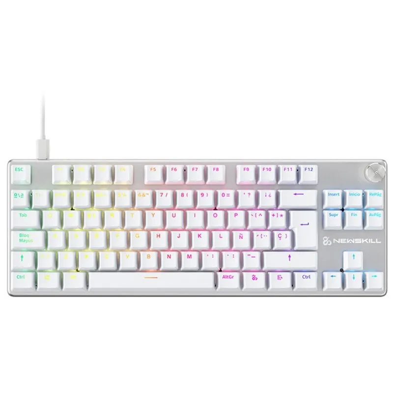 Newskill Serike V2 TKL Teclado Mecánico Gaming RGB Blanco NewSwitch Red NS-KB-SERIKEV2-TKL-IVO