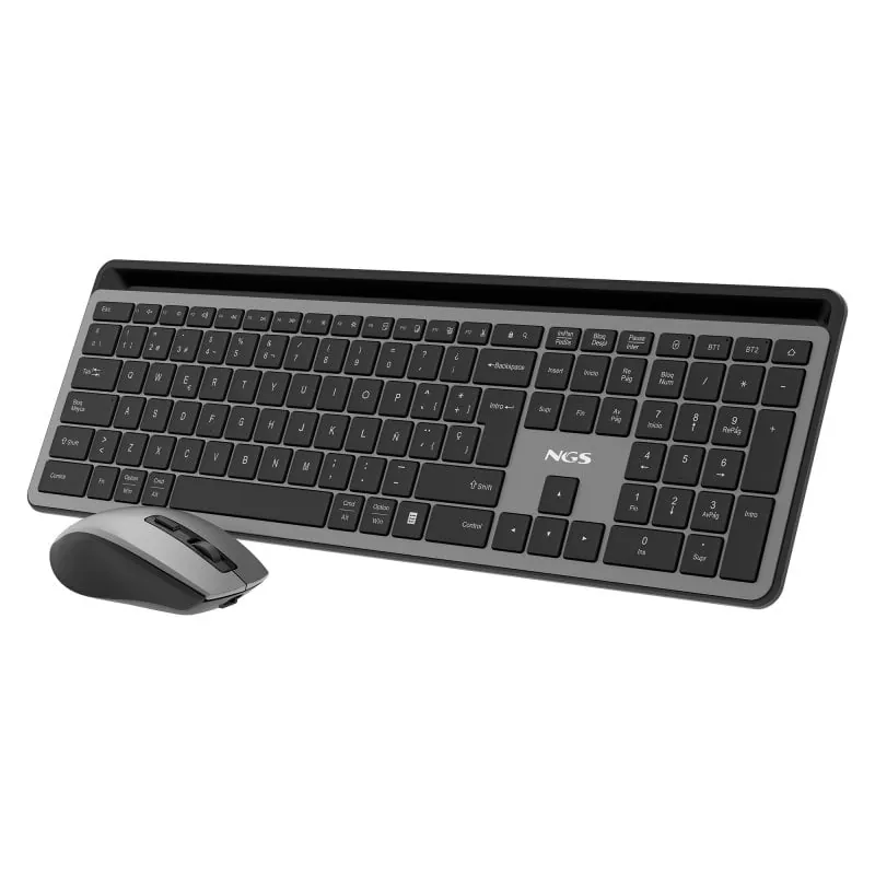 NGS Eclipse Kit Teclado + Ratón Multifunción Inalámbricos Recargables con 12 Teclas Multimedia NGS_NGS-KEYBOARD-0405