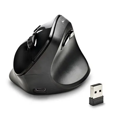 NGS EVO MOKSHA Ratón Vertical Inalámbrico 2400 DPI Negro EVOMOKSHA