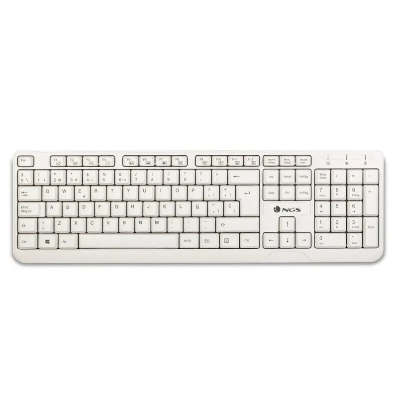 NGS Spike Teclado USB Multimedia Plug & Play 1.4m Qwerty Español Blanco SPIKE