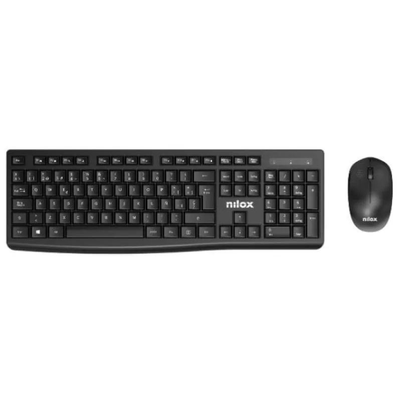 Nilox Combo Teclado y Ratón Inalámbricos Negro QWERTY Español NXKMWE012