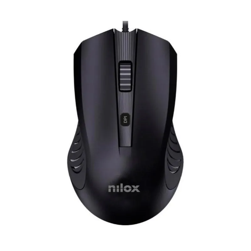 Nilox MOUSB1013 Ratón con Cable USB 2400DPI Negro MOUSB1013