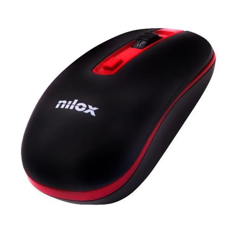 Nilox Ratón Óptico Inalámbrico 1600 DPI Rojo NXMOWI2002