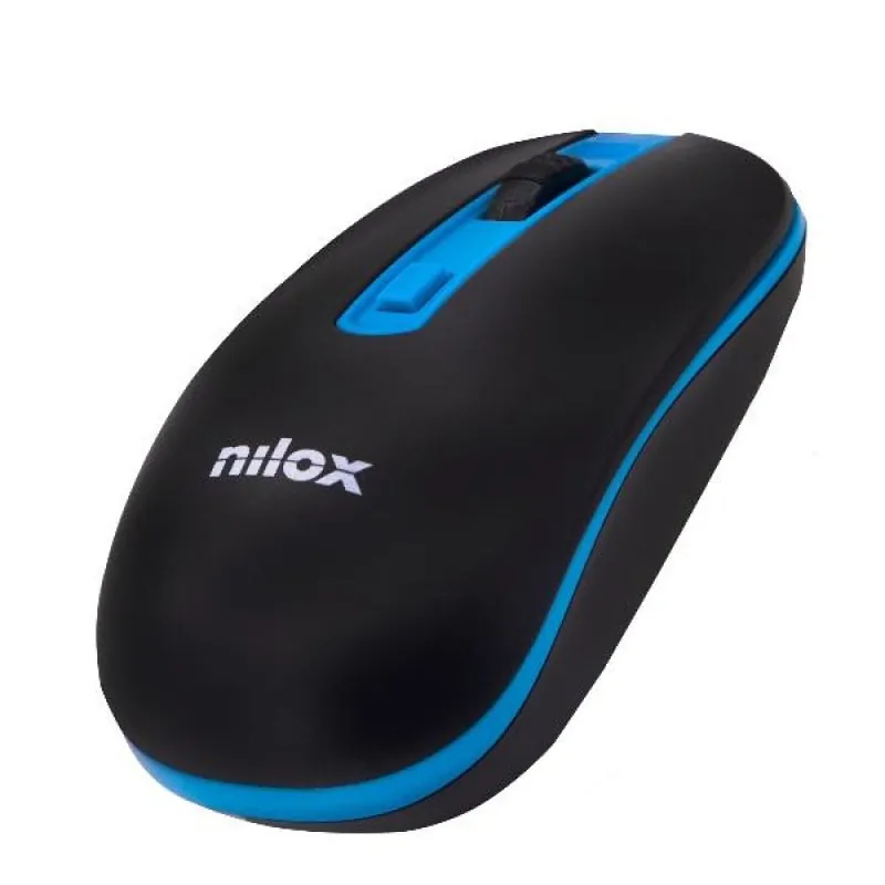 Nilox Ratón Óptico Inalámbrico 1600 DPI Negro-Azul NXMOWI2003