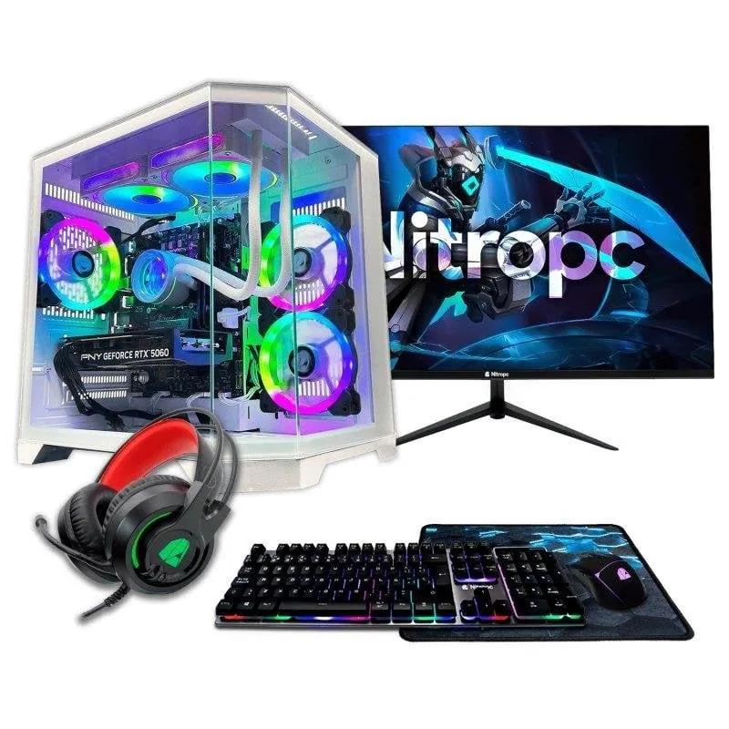 Nitropc Pack Gold Plus Intel Core i5-14400F 16GB 1TB M.2 RX 6600 Monitor 24" Windows 11 8436628080803