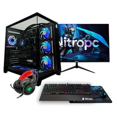 Nitropc Pack Gold V2 AMD Ryzen 5 5600X/16GB/1TB SSD/RX 6600 + Monitor 24 FullHD 8437026200572