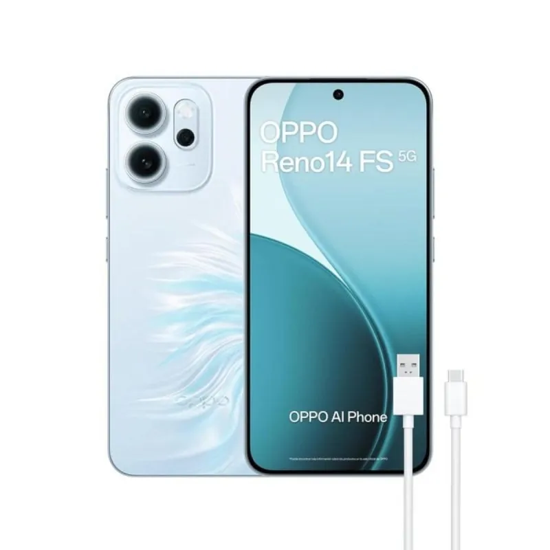Oppo Reno14 FS 12GB 512GB 6.57" AMOLED 120Hz 5G Dual SIM Cámara 50MP IP68 Android Azul Ópalo 110010235557C