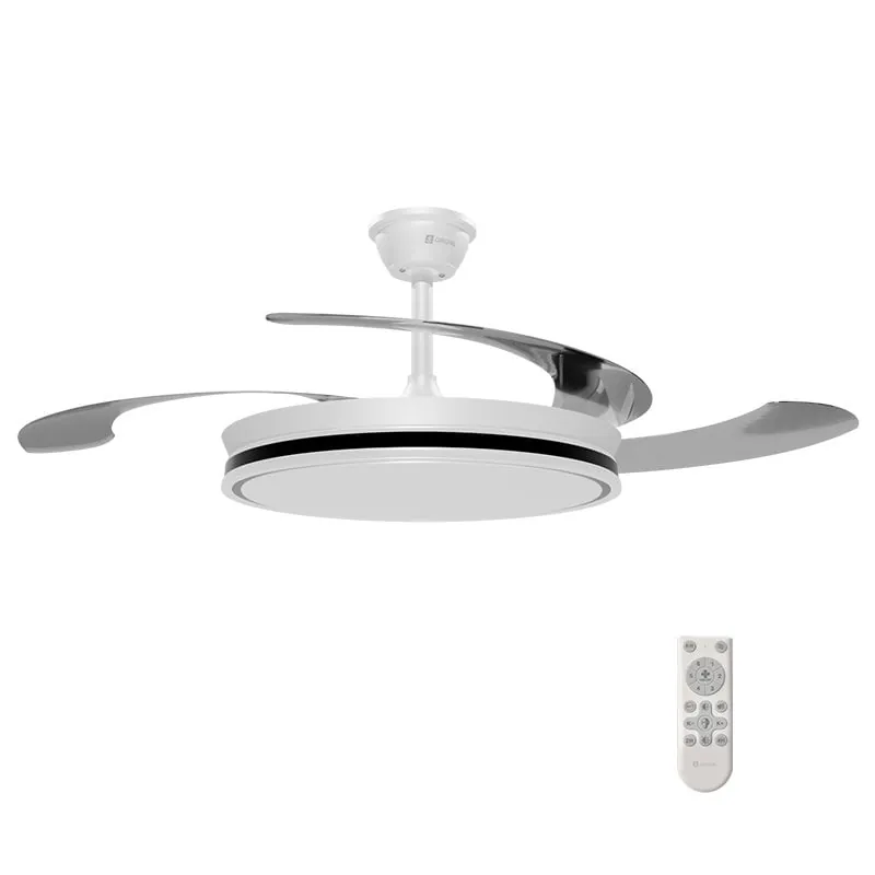 Origial AirBliss Ceiling Retractable Dim, Ventilador de techo con aspas retráctiles, 122cm, con luz regulable, blanco ORICEILING25W-RWR