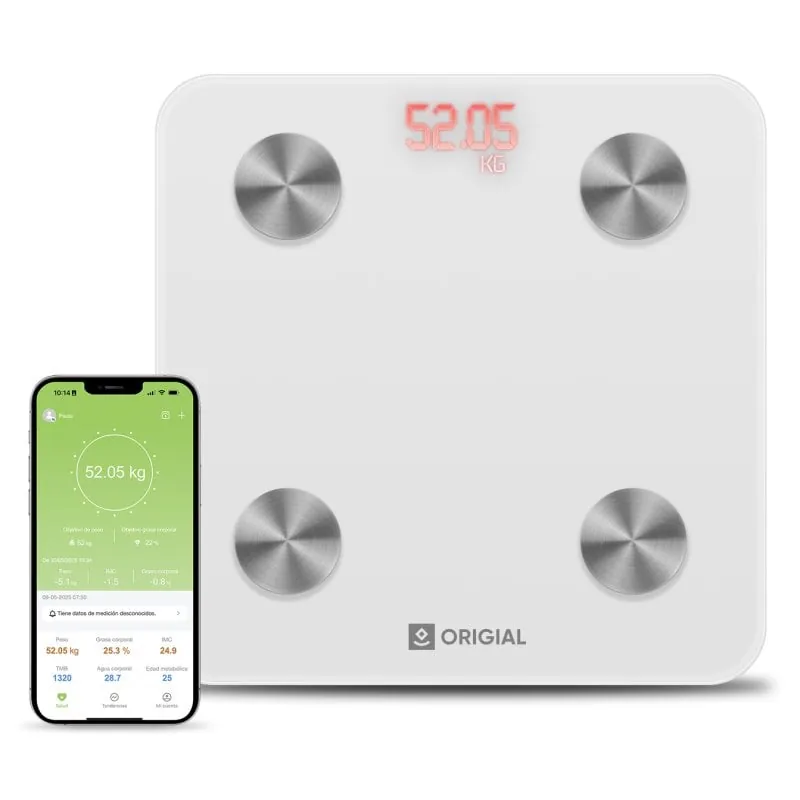Origial SCALE CARE&FIT SMART WHITE Báscula de Baño Inteligente Bluetooth Blanca ORICAREFIT-W