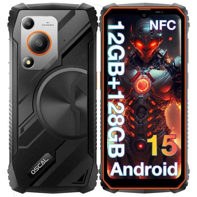 OSCAL Marine 1 4GB 128GB 6.56" IPS 90Hz 4G Dual SIM NFC Cámara 16MP Android 15 Naranja Oscal_Marine1_4GB_128GB_Orange(nocharger)