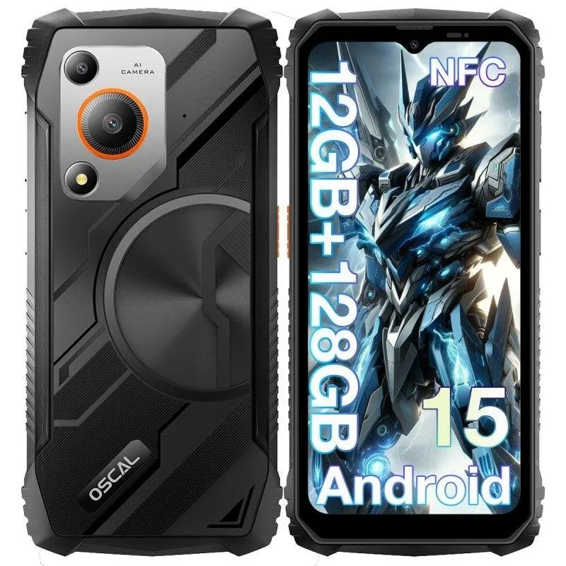 OSCAL Marine 1 4GB 128GB 6.56" IPS 90Hz 4G Dual SIM NFC Huella Batería 5100mAh Android 15 Negro Oscal_Marine1_4GB_128GB_black(nocharger)