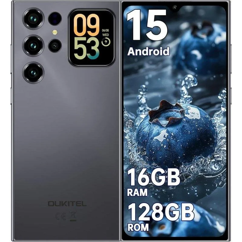 Oukitel C62 16GB 128GB 6.88" IPS 90Hz 4G Dual SIM Batería 5150mAh Android 15 Negro OUKC62BLK