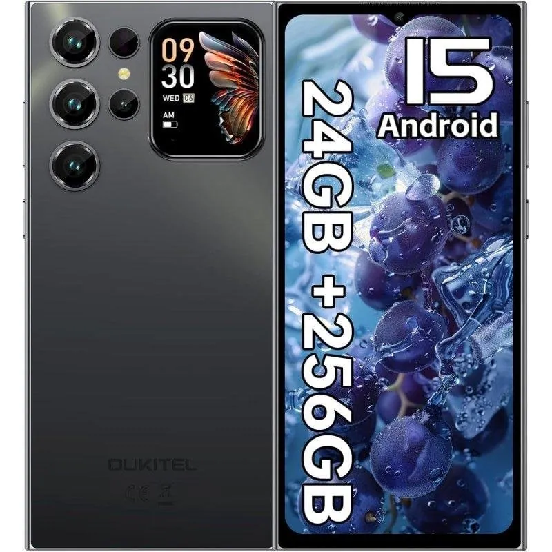 Oukitel C62 Pro 8GB 256GB 6.88" IPS HD+ 90Hz 4G Dual SIM Mini Pantalla NFC Android 15 Negro OUKC62POB