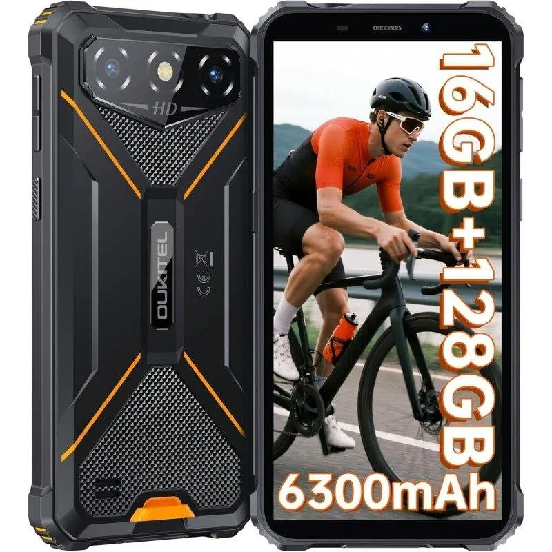 Oukitel G3 16GB 128GB 6.0" HD+ 4G Dual SIM IP69K MIL-STD-810H OTG Android 14 Naranja OUKG3128O