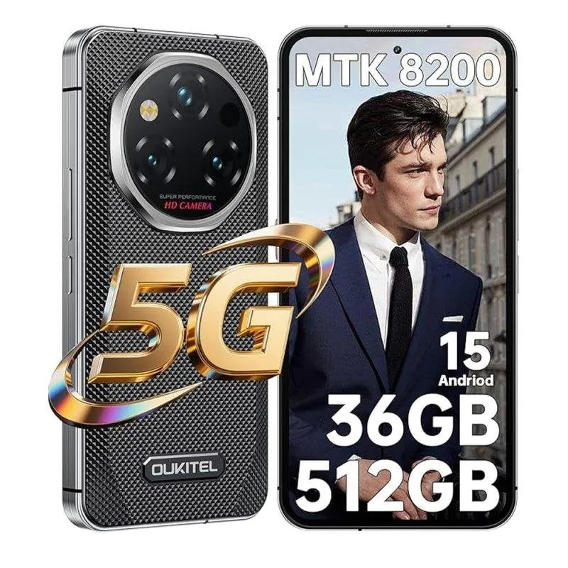 Oukitel WP210 36GB 512GB 6.7" 120Hz FHD+ 5G Dual SIM Batería 8800mAh Android 15 Negro Oukitel-WP210 BLACK