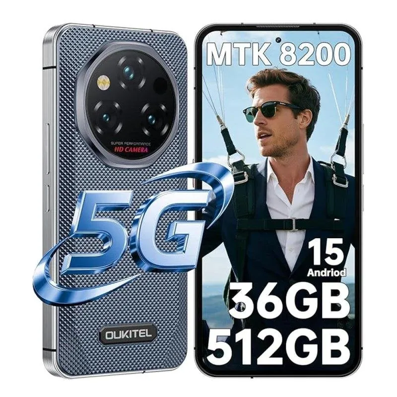 Oukitel WP210 36GB 512GB 6.7" 120Hz FHD+ 5G Dual SIM Batería 8800mAh Carga Rápida Android 15 Gris Oukitel-WP210 Grey