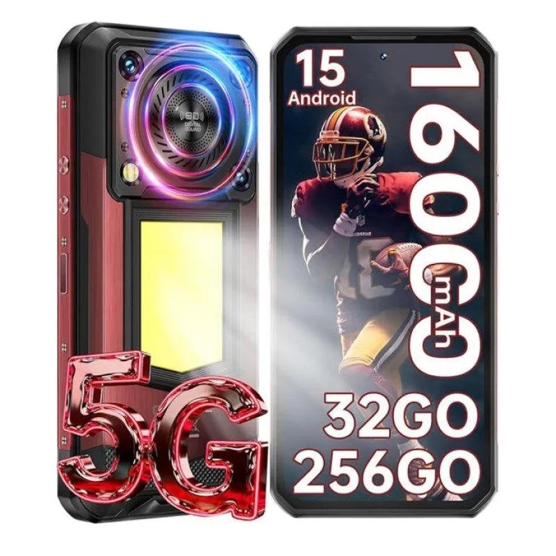 Oukitel WP56 36GB 512GB 6.8" 120Hz 5G Dual SIM Batería 16000mAh Carga Rápida Android 15 Rojo Oukitel-WP56(8+256) red