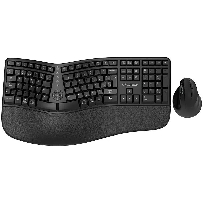 Owlotech EMK500 Combo Teclado y Ratón Ergonómico Wireless Negro OW-MK-EMK500W-B