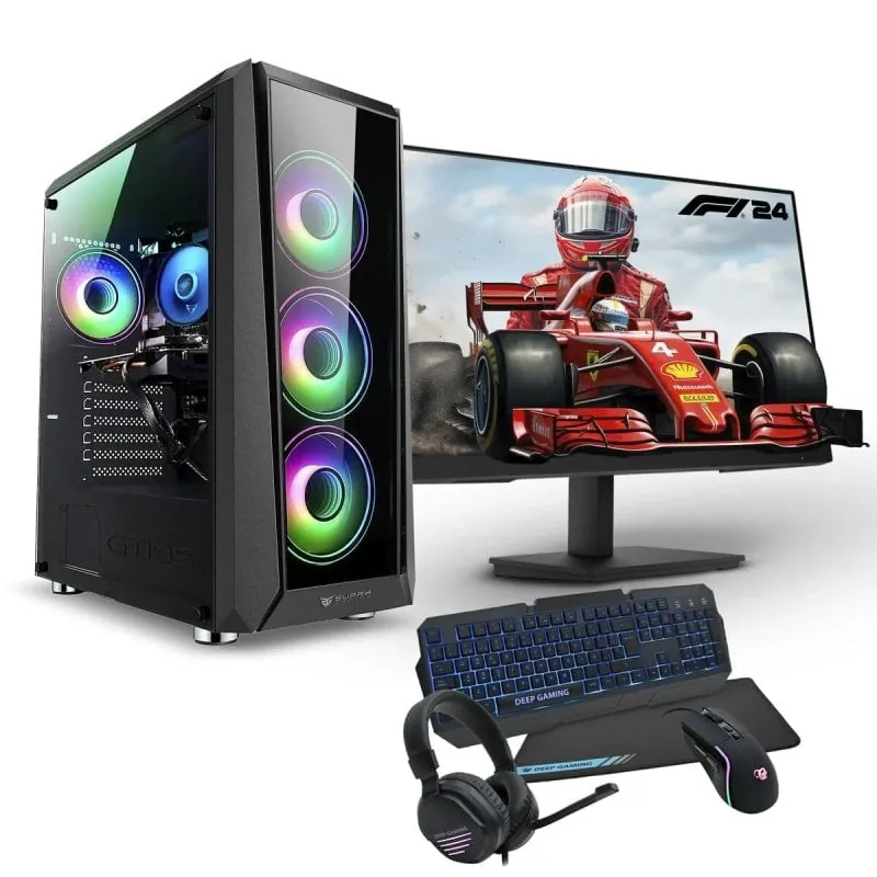 PC Racing Pack Gaming Intel Core i5-11400F/8GB/256GB SSD + 1TB HDD/GTX 1650 + Monitor 24" LED FullHD + Teclado + Ratón Gaming + Auriculares 8436608030059