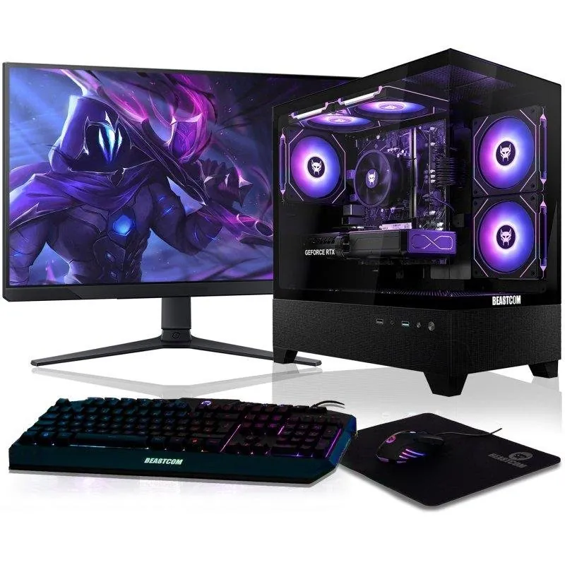 PC Sobremesa BEASTCOM Q5 Pro Gaming AMD Ryzen 7 8700F 16GB 1TB SSD RTX 5060 Ti Windows 11 Monitor 27" WiFi5 4260745326087