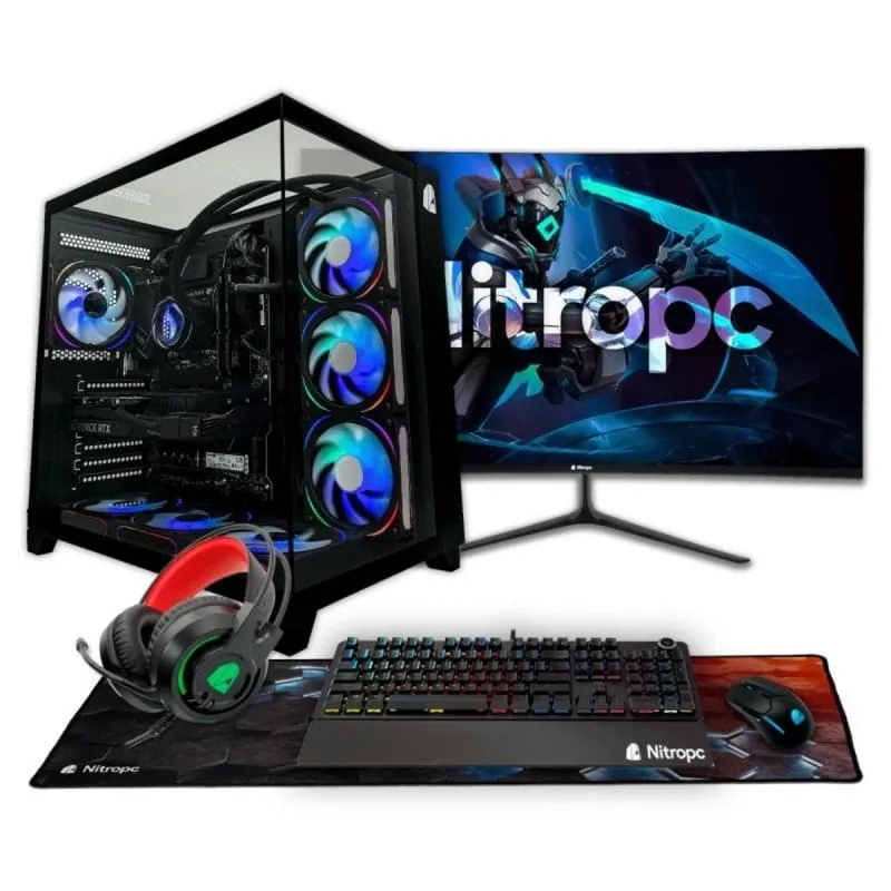 PC Sobremesa Nitropc Pack Diamond i7-12700KF 32GB 2TB NVMe RTX 5060 Monitor 27" FullHD RGB 8436628080223