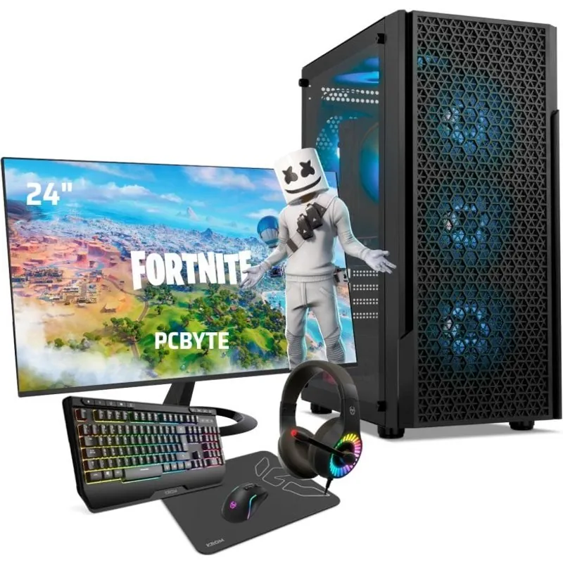 PCBYTE Gsystem Pc Intel Core i5-12400F/32GB/2TB SSD/RTX 3050 + Monitor 24" FullHD + Combo Gaming 7427255155089