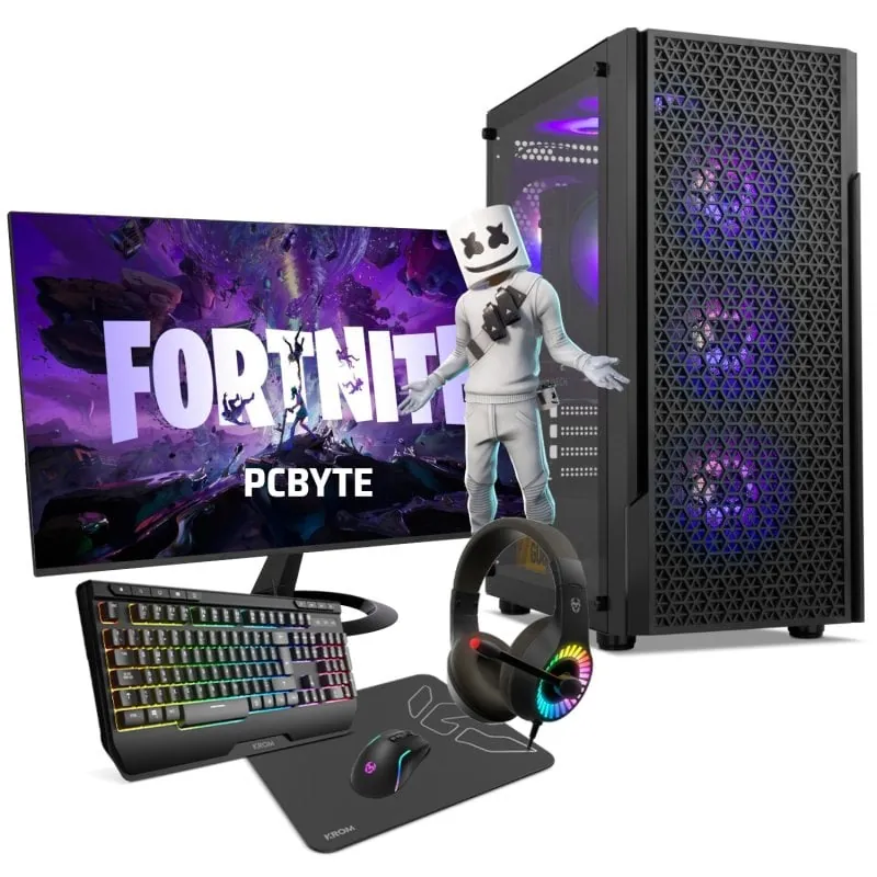 PCBYTE Venence24 Pc AMD Ryzen 5 5500GT/32GB/2TB SSD + Monitor 24" FullHD + Combo Gaming 7427255155058