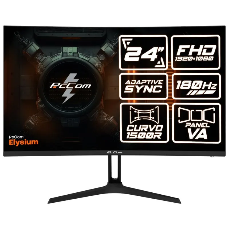 PcCom Elysium Monitor gaming 23.6" VA FHD 180Hz Adaptive Sync Curva PCC-24180VA-CV