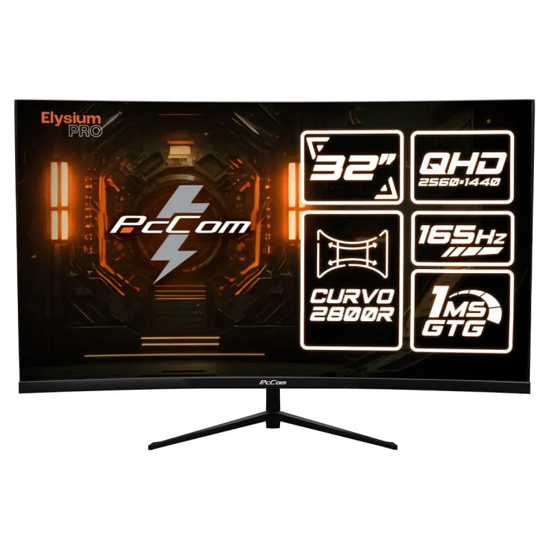PcCom Elysium Pro 32" LED QHD 165Hz FreeSync Curva PCC-32165VA-CVQHD