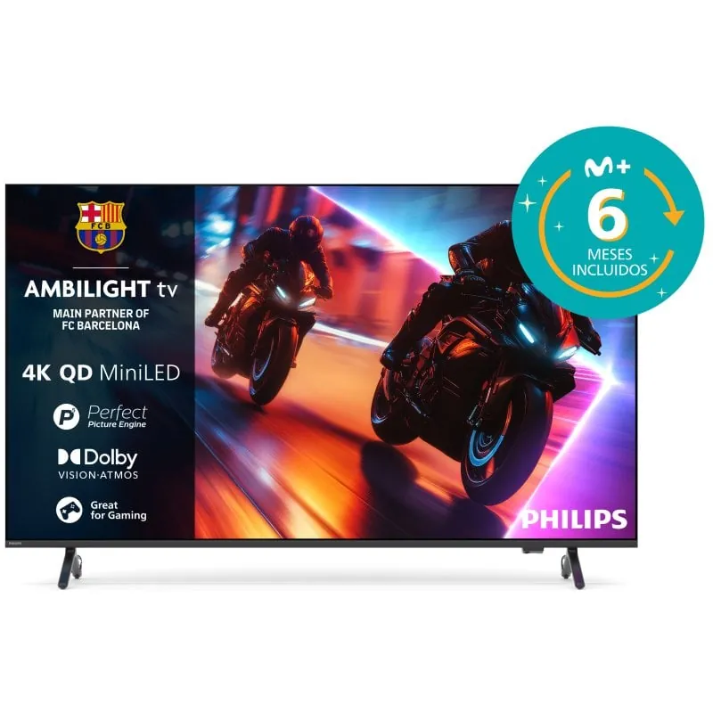 Philips Ambilight QD MiniLED MiniLED 75" 75MLED920 4K 194cm 75" Smart TV Dolby Vision y Dolby Atmos Titan OS 75MLED920/12