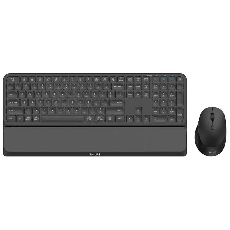 Philips SPT6607B/16 Combo Teclado y Ratón 3200 DPI Inalámbricos Bluetooth Negros SPT6607B/16