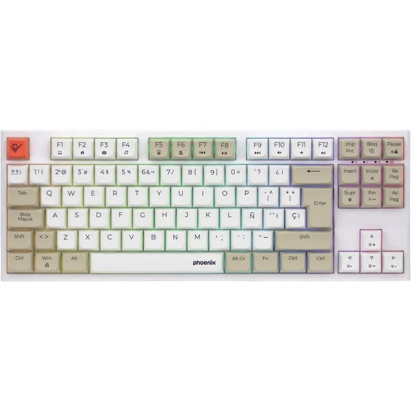 Phoenix Royal Teclado Mecánico Gaming RGB Switch Outemu Brown Blanco/Beige PHROYAL-W