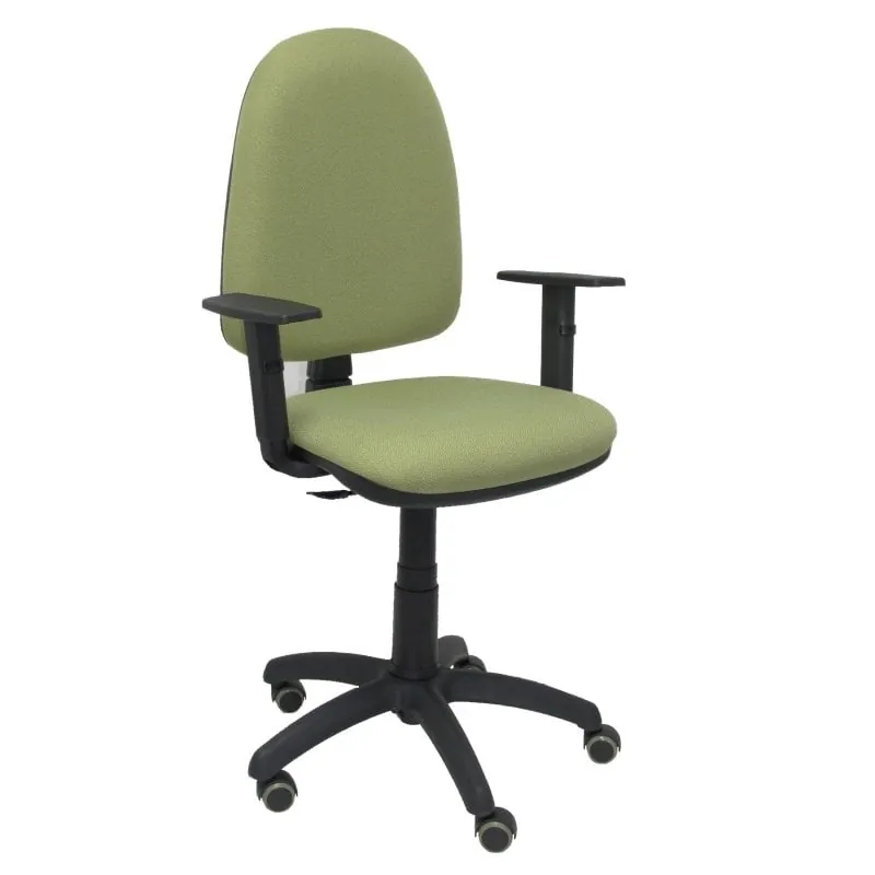 Piqueras y Crespo Ayna Bali Silla Oficina Brazos Regulables Ruedas de Parqué Verde Mostaza 04CPBALI552B10RP