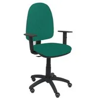 Piqueras y Crespo Ayna Bali Silla Oficina Brazos Regulables Ruedas de Parqué Verde Oscuro 04CPBALI456B10RP