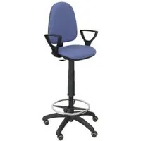 Piqueras y Crespo Ayna Taburete Bali Brazos Fijos Ruedas de Parqué Azul Claro T04CPBALI261BGOLFRP