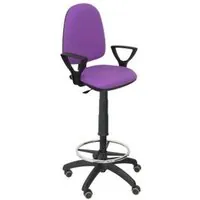 Piqueras y Crespo Ayna Taburete Bali Brazos Fijos Ruedas de Parqué Lila T04CPBALI82BGOLFRP