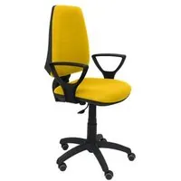 Piqueras y Crespo Elche CP Bali Silla de Oficina Brazos Fijos Ruedas Parquet Amarilla 14CPBALI100BGOLFRP