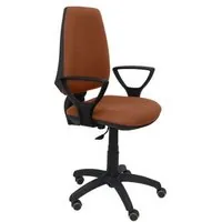 Piqueras y Crespo Elche CP Silla Bali Marrón Brazos Fijos Ruedas de Parquet 14CPBALI363BGOLFRP