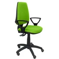 Piqueras y Crespo Elche S Silla Bali Verde Pistacho con Brazos Fijos y Ruedas de Parquet 14SBALI22BGOLFRP