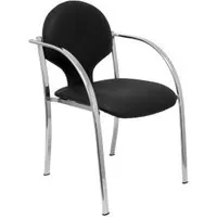 Piqueras y Crespo Hellin Pack de 2 Sillas Similpiel Negro Chasis Cromado PACK220CRSP840