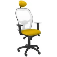 Piqueras y Crespo Jorquera Silla Malla Blanca Asiento Bali Amarillo con Cabecero Fijo 15SBBALI100C