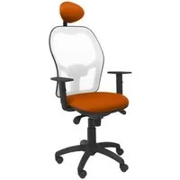 Piqueras y Crespo Jorquera Silla Malla Blanca Asiento Bali Naranja con Cabecero Fijo 15SBBALI308C