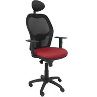 Piqueras y Crespo Jorquera Silla Malla con Cabecero Fijo Negra Asiento Bali Granate 15SNBALI933C